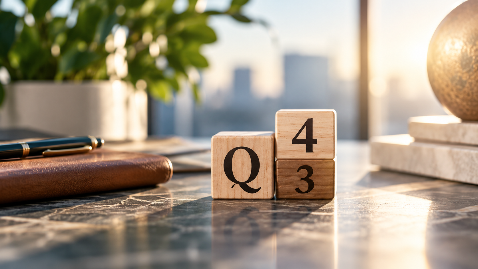Q4 2026 market outlook represented by wooden Q4 blocks on a desk